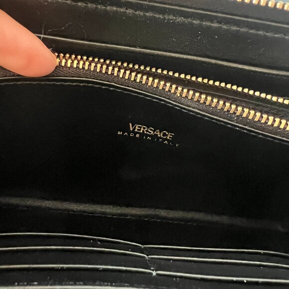 SOLD VERSACE La Medusa Continental Wallet Black New w/ Authenticity Card/Bag/Box - Picture 10 of 16